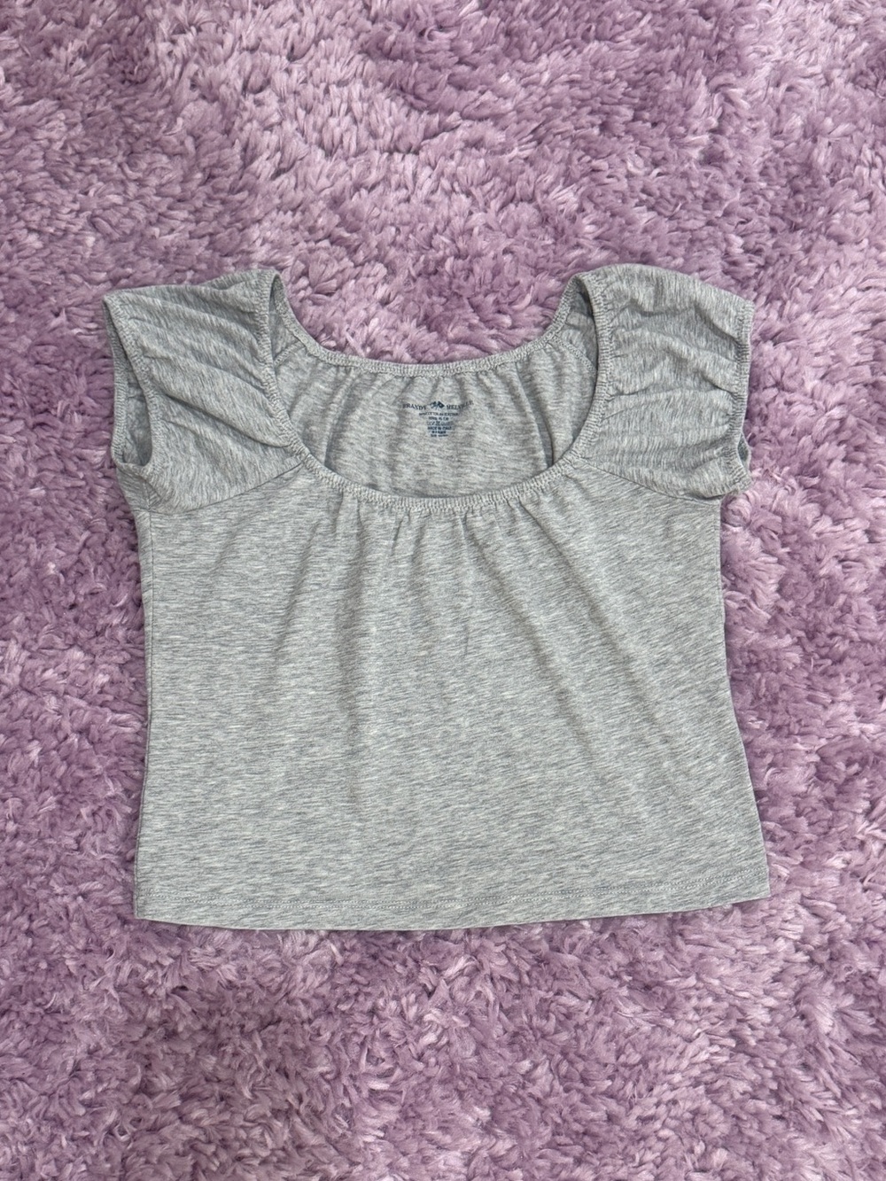 Brandy Melville grey puff sleeve top 🐨